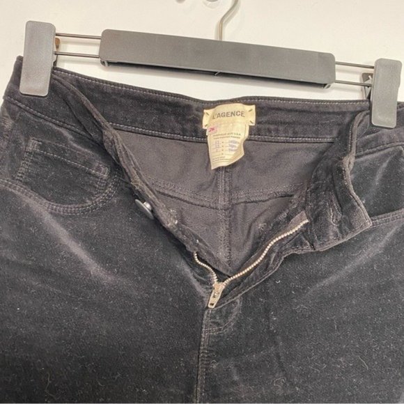 L’AGENCE Margot High Rise Corduroy Skinny Jeans in Lead Black - Picture 6 of 9